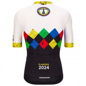 Herren Santini UCI Gravel Weltmeisterschaft trikot Flandern 2024-Schwarz