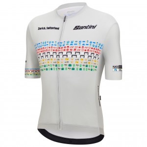 Herren Zurich 2024 Santini UCI Masters Weltmeister trikot-Grau