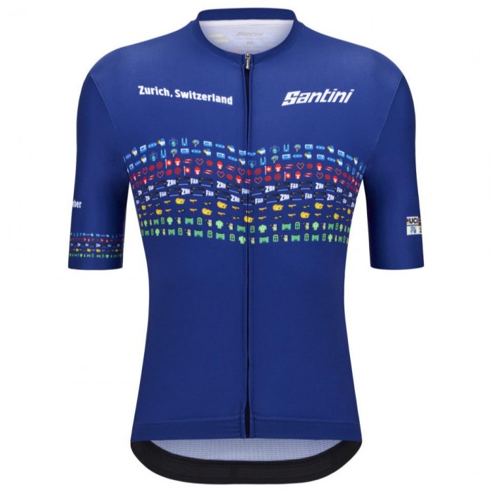 Herren Zurich 2024 Santini UCI Masters Weltmeister trikot-Blau