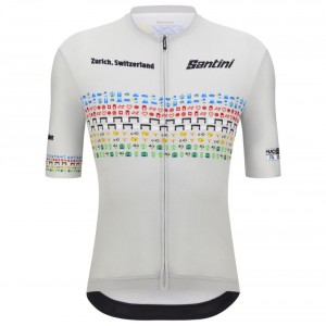 Herren Zurich 2024 Santini UCI Masters Weltmeister trikot-Grau
