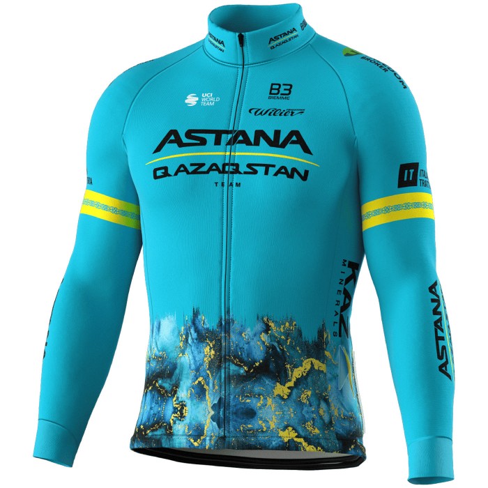 Herren Biemme Astana Qazaqstan 2024 langarm trikot Herren Biemme Astana Qazaqstan 2024 langarm trikot