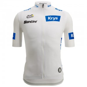 Herren Santini Weiß Tour de France 2025 Fan Linie trikot Herren Santini Weiß Tour de France 2025 Fan Linie trikot