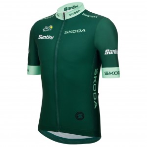 Herren Trikot Santini Grün Tour de France 2025 Fan Line Herren Trikot Santini Grün Tour de France 2025 Fan Line