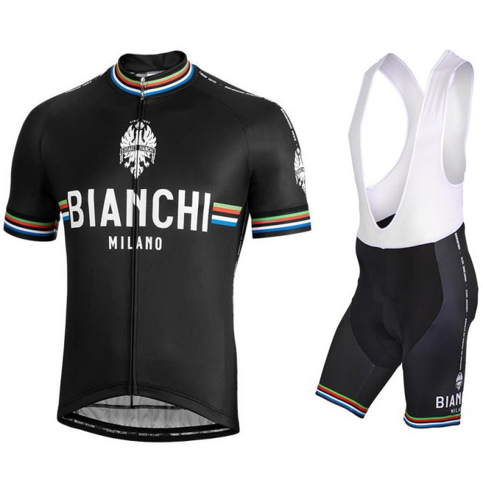 BIANCHI MILANO New Pride black Fahrradbekleidung Radtrikot Satz Kurzarm+Kurz Trägerhose 9YSY0 BIANCHI MILANO New Pride black Fahrradbekleidung Radtrikot Satz Kurzarm+Kurz Trägerhose 9YSY0