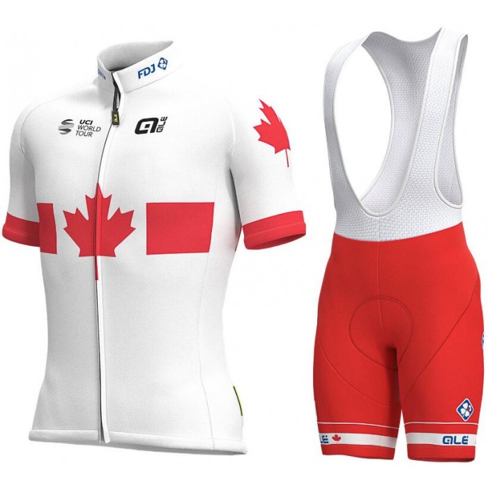 2019 Groupama FDJ Canadian Champion Fahrradbekleidung Radtrikot Satz Kurzarm+Kurz Trägerhose TCAQQ 2019 Groupama FDJ Canadian Champion Fahrradbekleidung Radtrikot Satz Kurzarm+Kurz Trägerhose TCAQQ