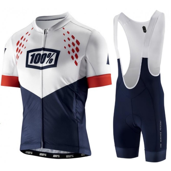 100% Exceed Blue Fahrradbekleidung Radtrikot Satz Kurzarm+Kurz Trägerhose J71TN