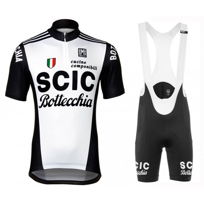 SCIC Bottecchia Retro Fahrradbekleidung Radtrikot Satz Kurzarm+Kurz Trägerhose Q0WCW SCIC Bottecchia Retro Fahrradbekleidung Radtrikot Satz Kurzarm+Kurz Trägerhose Q0WCW