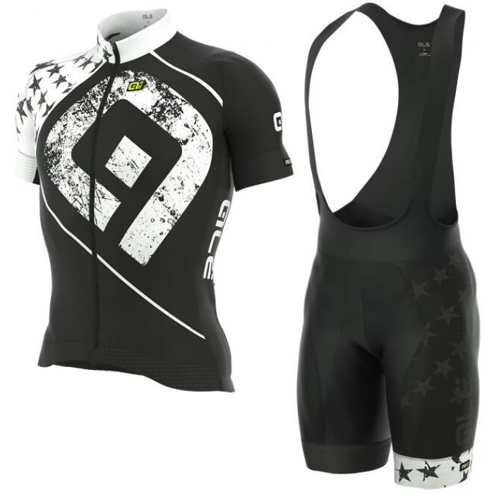 ALE PRR STARS weiß Radbekleidung Radtrikot Kurzarm+Kurz Trägerhose RKSTZ ALE PRR STARS weiß Radbekleidung Radtrikot Kurzarm+Kurz Trägerhose RKSTZ