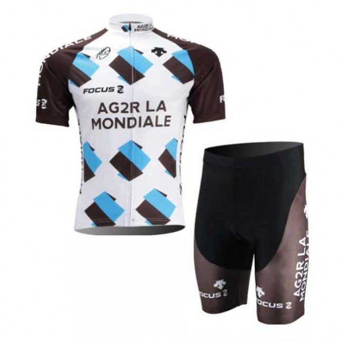 Ag2r La Mondiale 2014 Radbekleidung Radtrikot Kurzarm und Fahrradhosen Kurz 2GTV7