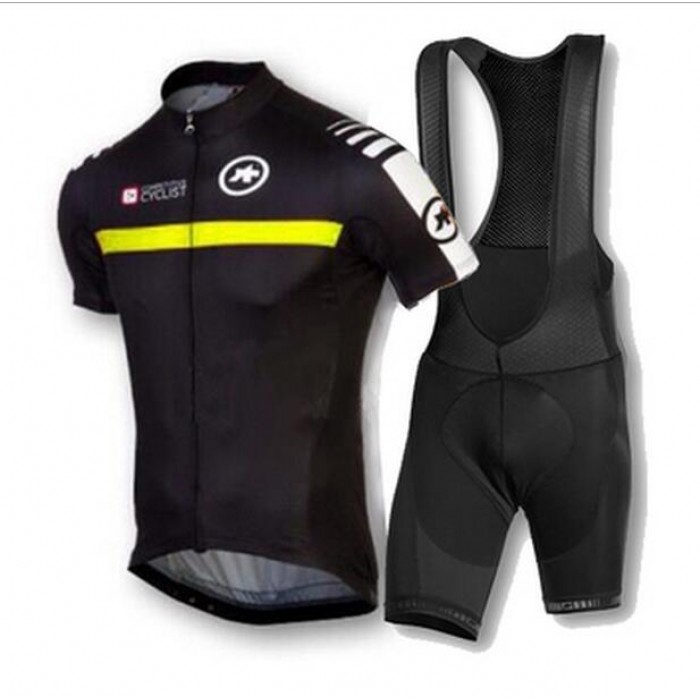 2016 ASSOS Fahrradbekleidung Radteamtrikot Kurzarm+Kurz Radhose Kaufen gelb Schwarz LPP90