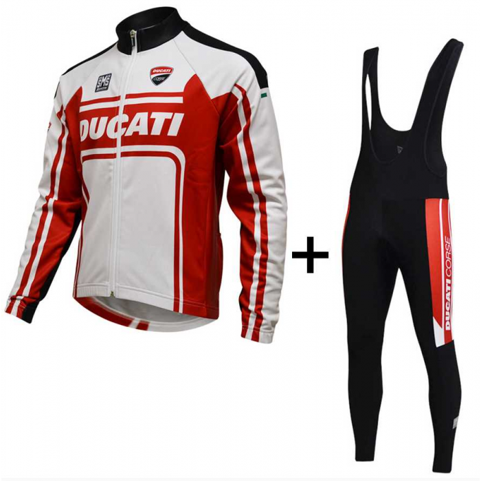 2016 Ducati Fahrradbekleidung Radtrikot Langarm+Lang Trägerhose Rot weiß GMN3R 2016 Ducati Fahrradbekleidung Radtrikot Langarm+Lang Trägerhose Rot weiß GMN3R