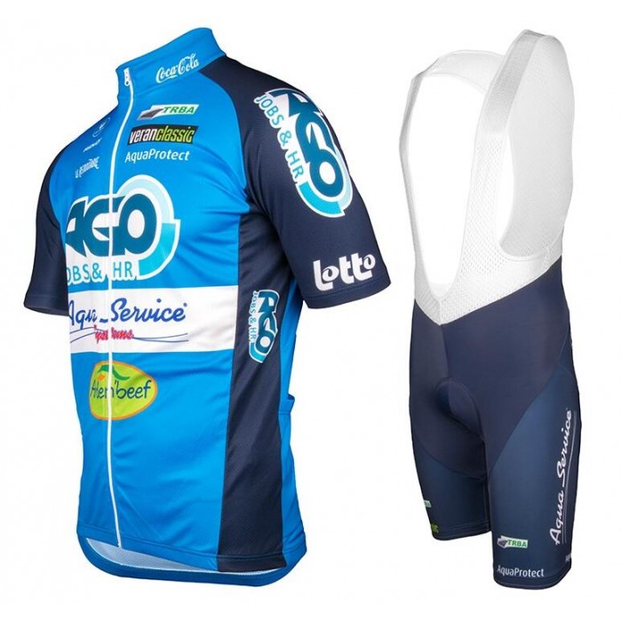 AGO-AQUA SERVICE 2018 Fahrradbekleidung Radtrikot Satz Kurzarm+Kurz Trägerhose DC9KZ