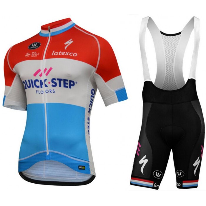 Quick Step Floors 2018 Luxembourg Champion Fahrradbekleidung Radtrikot Satz Kurzarm+Kurz Trägerhose 7HANB Quick Step Floors 2018 Luxembourg Champion Fahrradbekleidung Radtrikot Satz Kurzarm+Kurz Trägerhose 7HANB