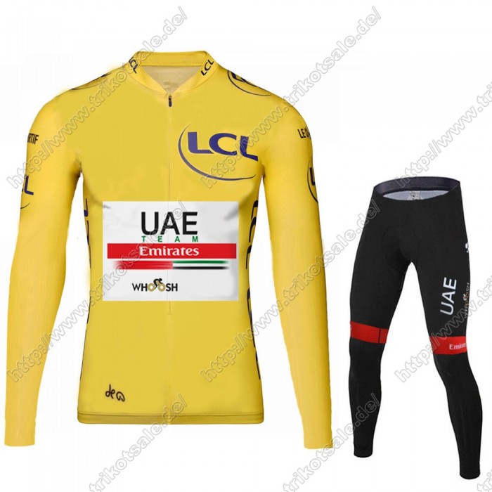 UAE EMIRATES Tour De France 2021 Fahrradbekleidung Radtrikot Langarm+Lang Trägerhose ATEMF