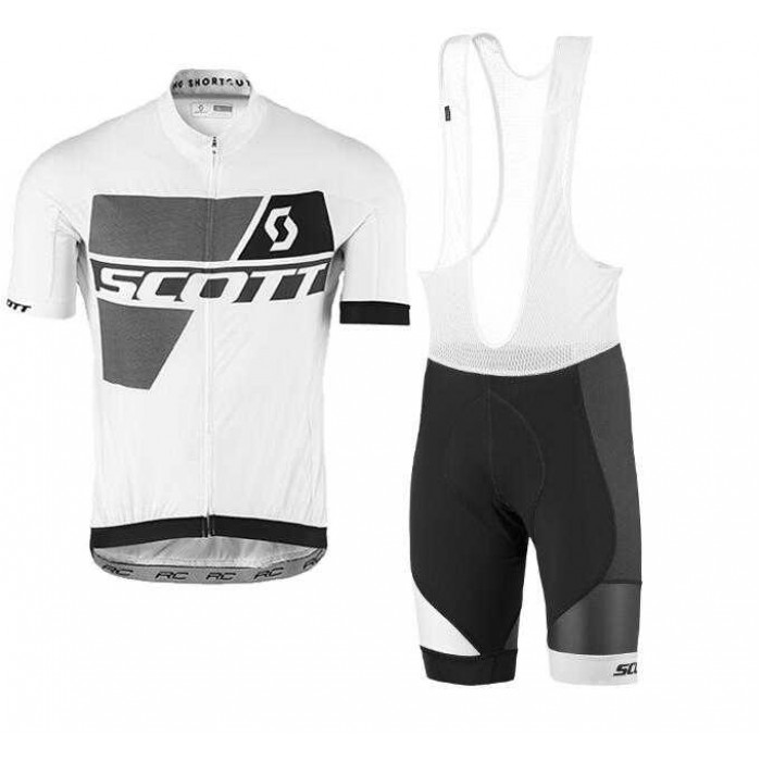 2016-2017 Scott Fahrradbekleidung Radteamtrikot Kurzarm+Kurz Radhose Kaufen weiß R8TEF
