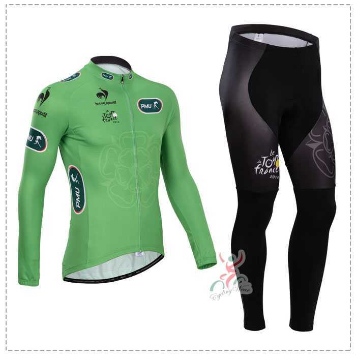 Tour de France le coq sportif 2014 Set Fahrradbekleidung Radtrikot Langarmen grün+Lange Fahrradhose G0R4Y Tour de France le coq sportif 2014 Set Fahrradbekleidung Radtrikot Langarmen grün+Lange Fahrradhose G0R4Y