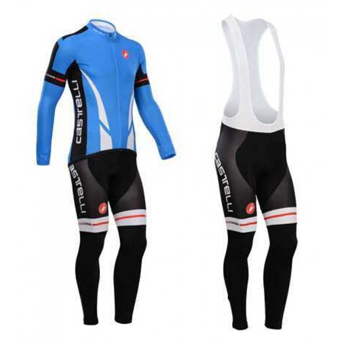 Castelli 2014 Fahrradbekleidung Set Langarmtrikot+Lange Trägerhose blau 76IUS Castelli 2014 Fahrradbekleidung Set Langarmtrikot+Lange Trägerhose blau 76IUS