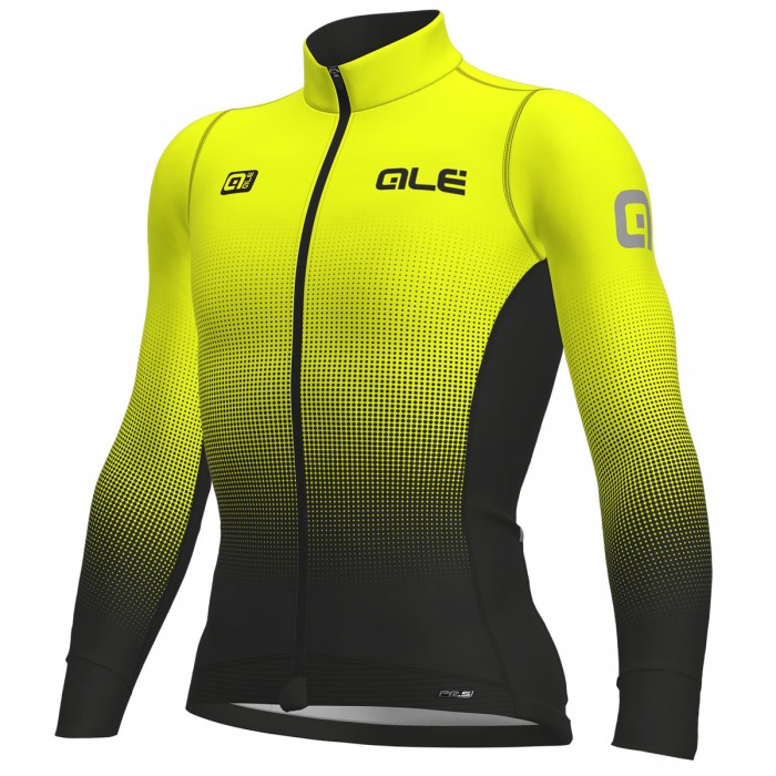 Ale PRS Dots DWR-gelb Fahrradbekleidung Radtrikot Langarm 1OP2M Ale PRS Dots DWR-gelb Fahrradbekleidung Radtrikot Langarm 1OP2M