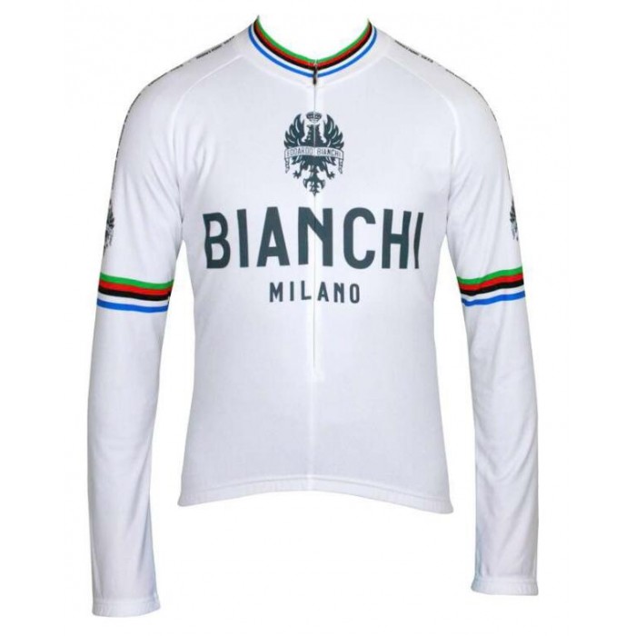 BIANCHI MILANO LEGGENDA Campione del Mondo weiß Fahrradbekleidung Radtrikot Langarm 6JPFH BIANCHI MILANO LEGGENDA Campione del Mondo weiß Fahrradbekleidung Radtrikot Langarm 6JPFH