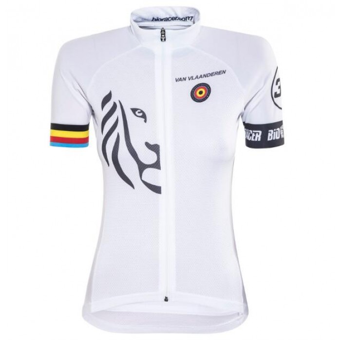 Bioracer Van Vlaanderen Damen weiß Schwarz 2018 Fahrradbekleidung Radtrikot 0UUPU