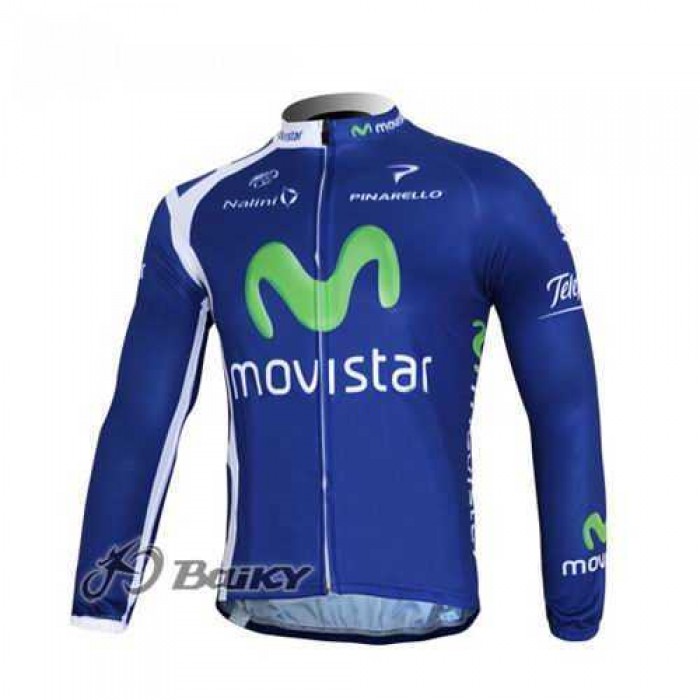 Movistar Teams Radtrikot Langarm blau BQU7A