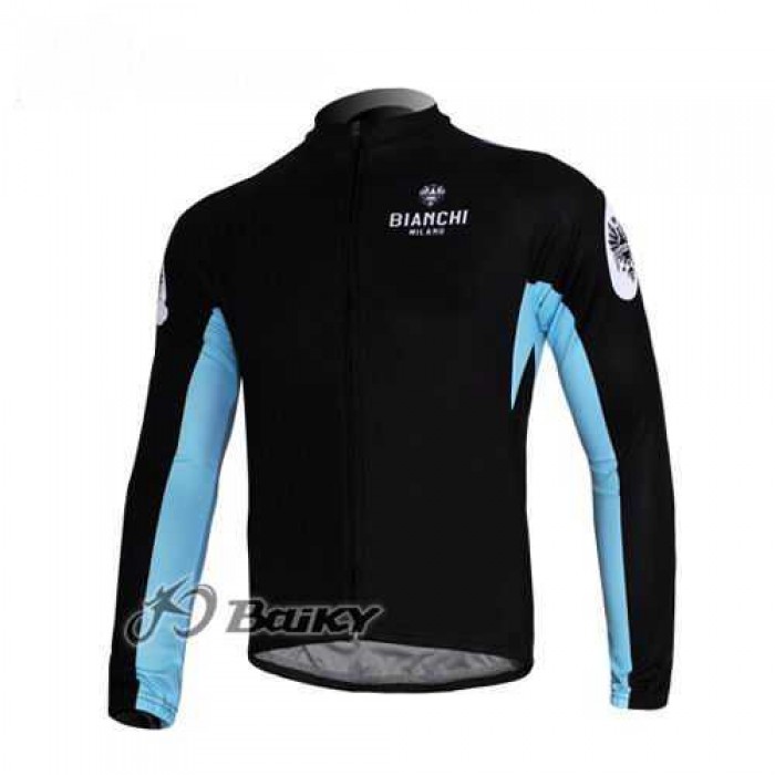 Bianchi Pro Team Radtrikot Langarm Schwarz blau Q9YC0