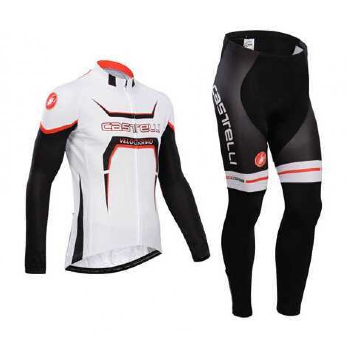 Castelli 2014 Fahrradbekleidung Set Langarmtrikot+Lange Radhose weiß Schwarz Rot ZH3RA Castelli 2014 Fahrradbekleidung Set Langarmtrikot+Lange Radhose weiß Schwarz Rot ZH3RA
