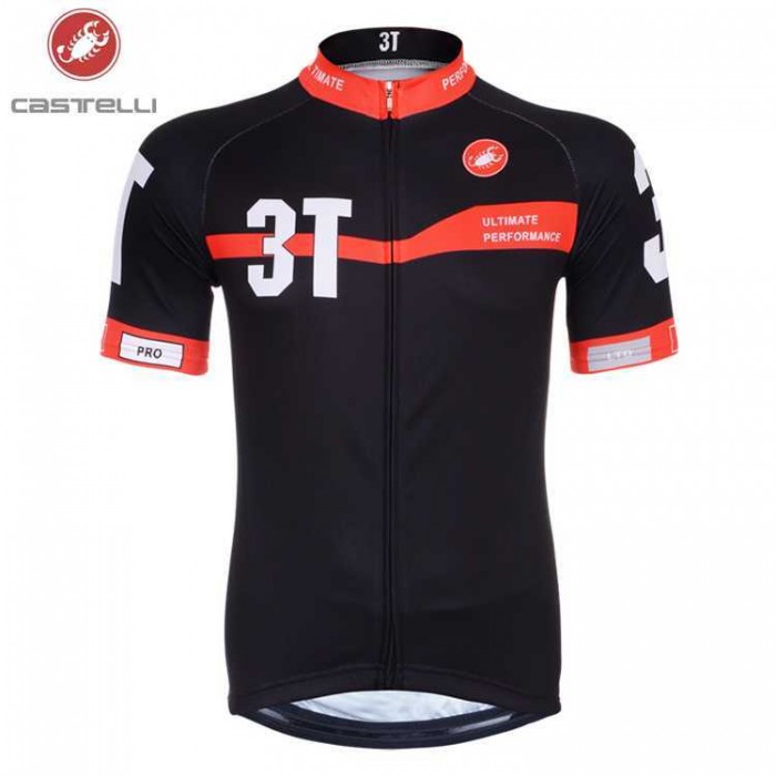 Castelli 3T 2014 Fahrradtrikot Radsport Schwarz Rot PTE9U