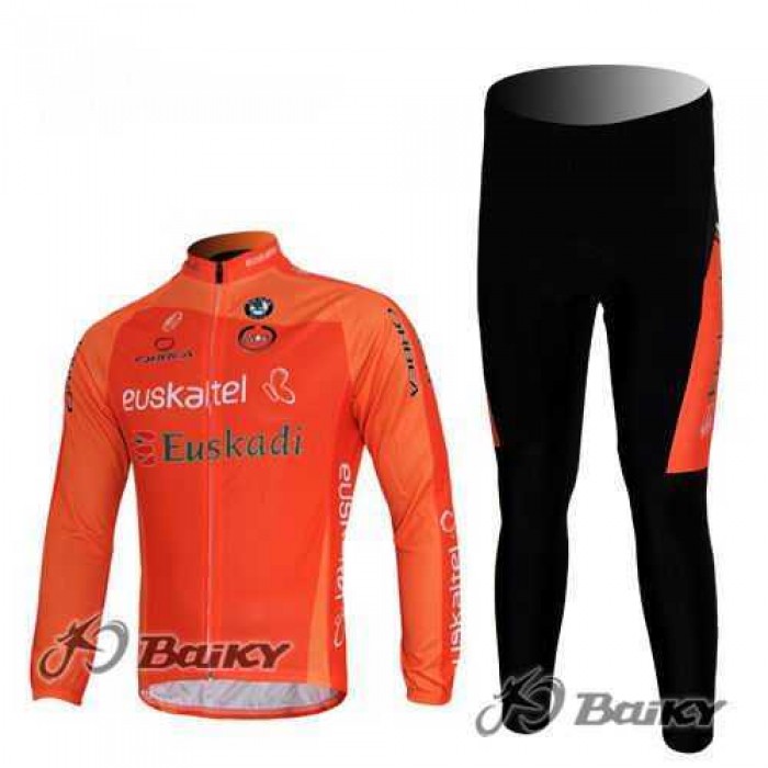 Euskaltel-Euskadi Pro Team Fahrradbekleidung Set Langarmtrikot+Lange Radhose oranje Z8WZI Euskaltel-Euskadi Pro Team Fahrradbekleidung Set Langarmtrikot+Lange Radhose oranje Z8WZI