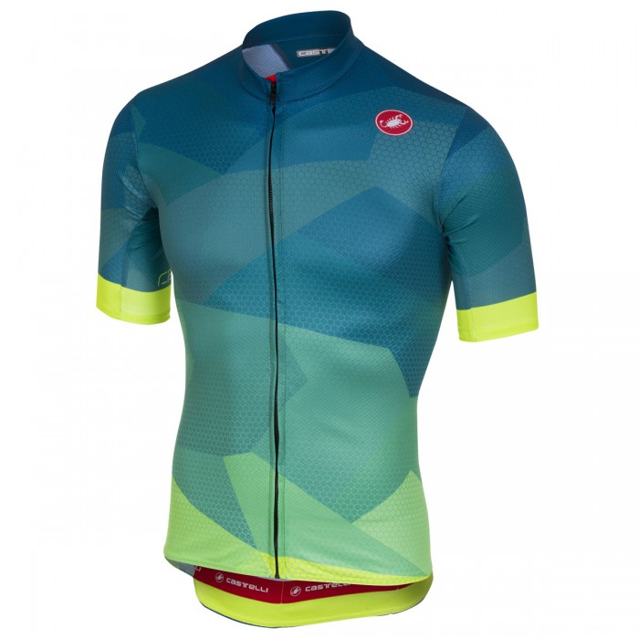 Castelli Flusso gelb fluo Fahrradbekleidung Radtrikot OY0MG Castelli Flusso gelb fluo Fahrradbekleidung Radtrikot OY0MG