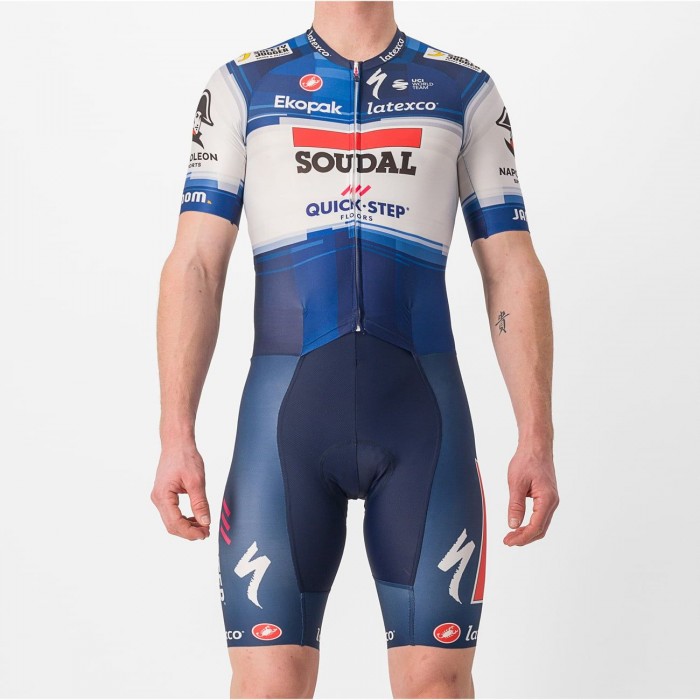 Soudal Quick-Step 2023 SANREMO RC SPEED Zeitfahranzug-Radsport-Profi-Team Soudal Quick-Step 2023 SANREMO RC SPEED Zeitfahranzug-Radsport-Profi-Team