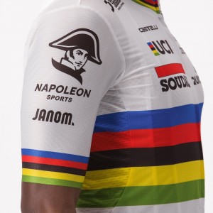 Soudal Quick-Step Straßenrad Weltmeister Regenbogentrikot 2023 Competizione Radtrikot kurzarm-Radsport-Profi-Team Soudal Quick-Step Straßenrad Weltmeister Regenbogentrikot 2023 Competizione Radtrikot kurzarm-Radsport-Profi-Team